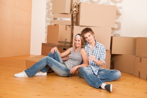 Removal team working on a home move in Notting Hill street