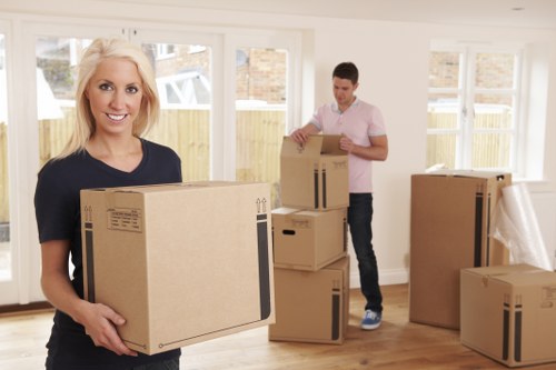 Packed boxes and furniture ready for a local Notting Hill move