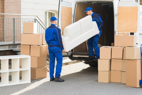 Moving van service in Notting Hill on a residential West London street