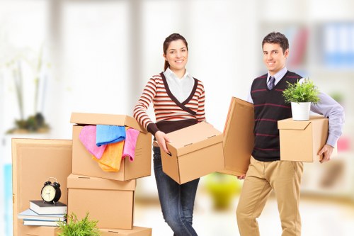 Packed boxes and furniture ready for local removals in Notting Hill