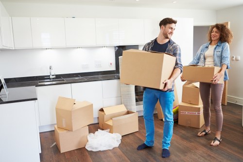 Boxes and furniture being loaded for a local removal in Notting Hill