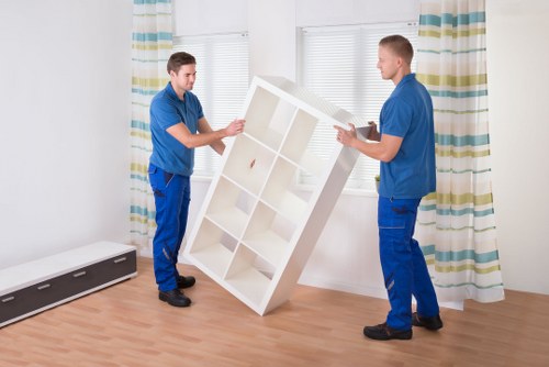 Team handling a residential move in a Notting Hill street